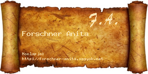 Forschner Anita névjegykártya